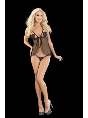 Kalpli Babydoll Gecelik Takim